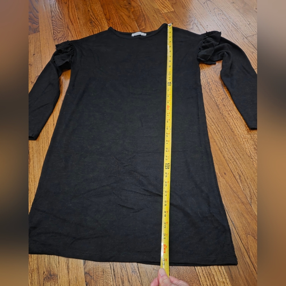 Dalia Black Ruffle Shoulder Sweater Dress Size Small - Picture 10 of 12